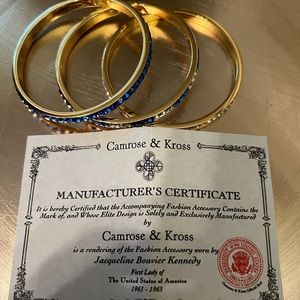 Jacqueline Kennedy JBK Faux Sapphire and Diamond Bangle Bracelets
